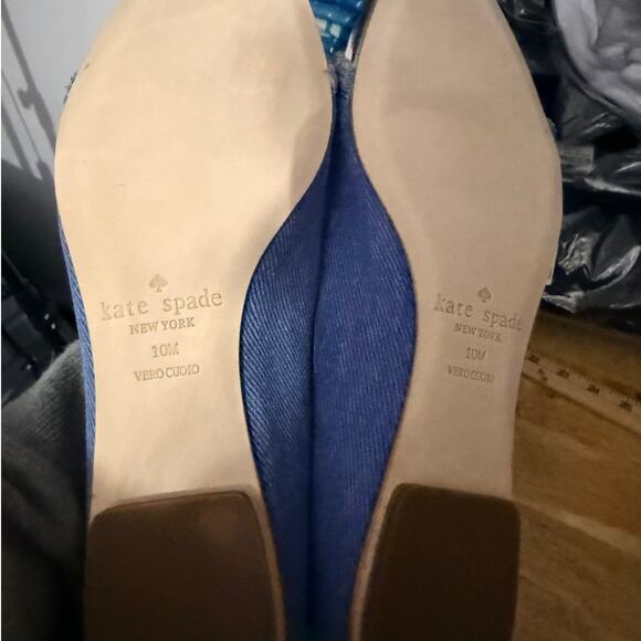 Kate Spade "Nelly" Washed Denim/Silver Specchio Flats New in Box US10 - Picture 5 of 8